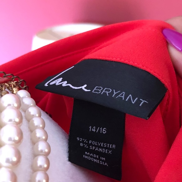 Like New Lane Bryant Belted Red Shirt Dress - Picture 4 of 4